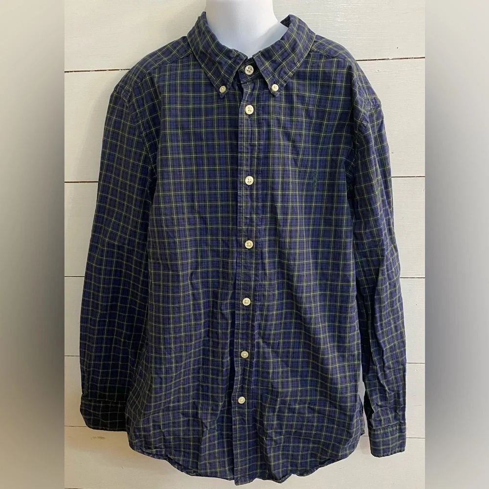 Ralph Lauren Boys’ Sz L‎ (14-16) Plaid Cotton Oxford Shirt
